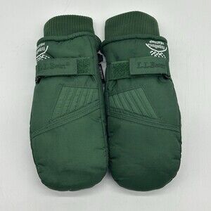 LL Bean AquaBloc Heatrap Kid's Size Medium Green Thinsulate Lined Winter Gloves
